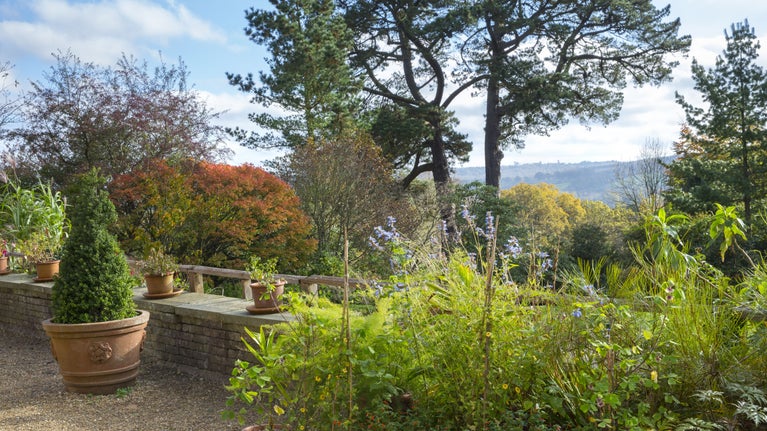View over the garden and estate at Standen